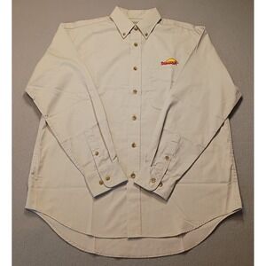 Stewart Seeds Men's New With Tag Farming Tan Collared Shirt